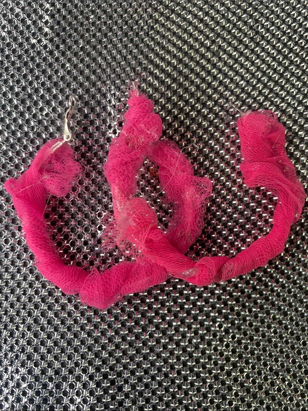 Vibrant Hot Pink Fabric-Wrapped Hoop Earrings